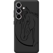 Черный чехол BoxFace Samsung Galaxy S24 Horse