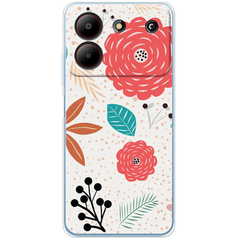 Чехол BoxFace ZTE Blade A54 Line Flowers