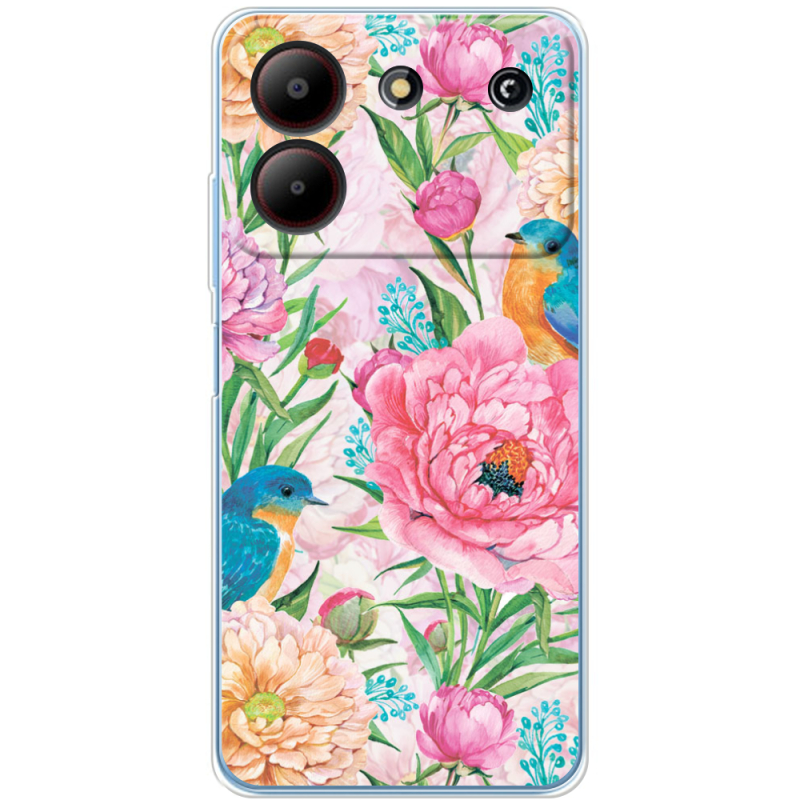 Чехол BoxFace ZTE Blade A54 Birds in Flowers