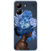 Чехол BoxFace ZTE Blade A54 Exquisite Blue Flowers