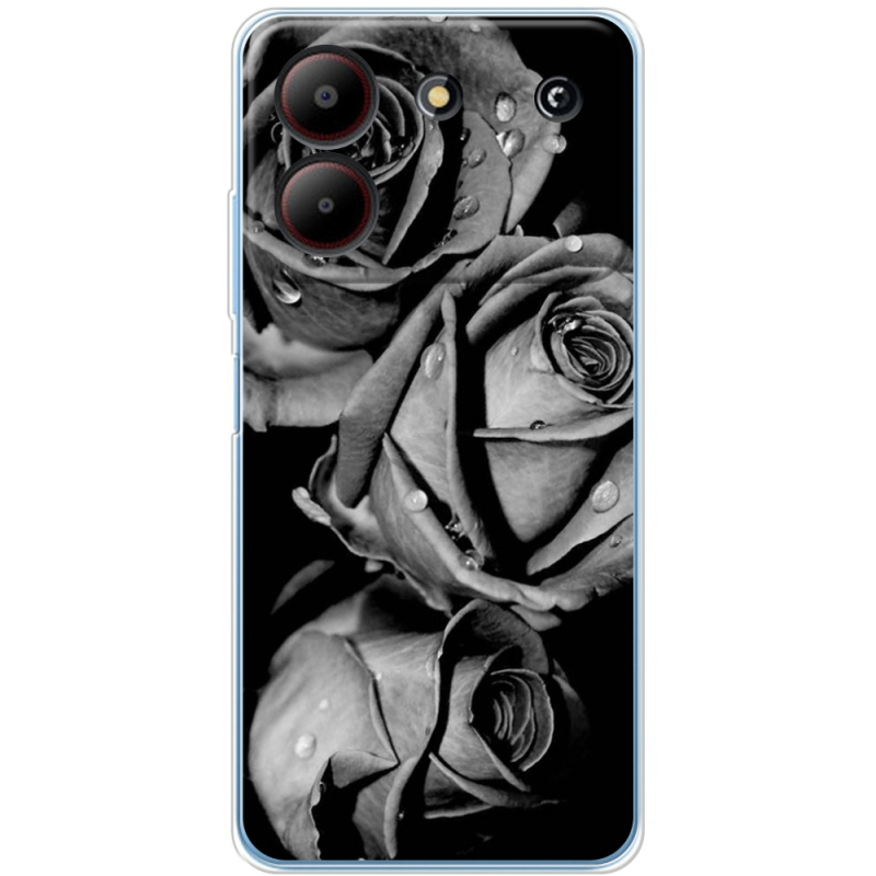 Чехол BoxFace ZTE Blade A54 Black and White Roses