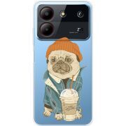 Прозрачный чехол BoxFace ZTE Blade A54 Dog Coffeeman