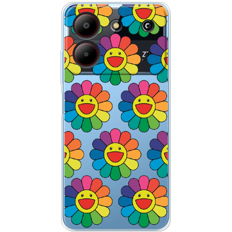 Прозрачный чехол BoxFace ZTE Blade A54 Hippie Flowers