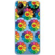 Прозрачный чехол BoxFace ZTE Blade A54 Hippie Flowers