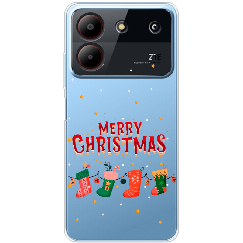 Прозрачный чехол BoxFace ZTE Blade A54 Merry Christmas