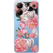 Прозрачный чехол BoxFace ZTE Blade A54 Peony Watercolor Style