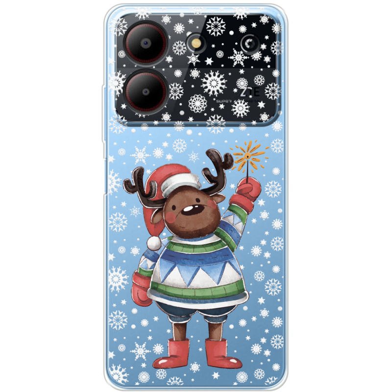 Прозрачный чехол BoxFace ZTE Blade A54 Christmas Deer with Snow