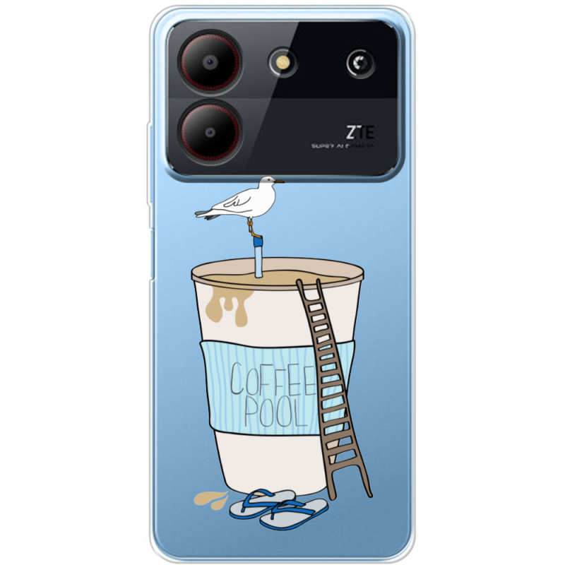 Прозрачный чехол BoxFace ZTE Blade A54 Segull in Cofee Pool