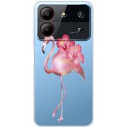 Прозрачный чехол BoxFace ZTE Blade A54 Floral Flamingo