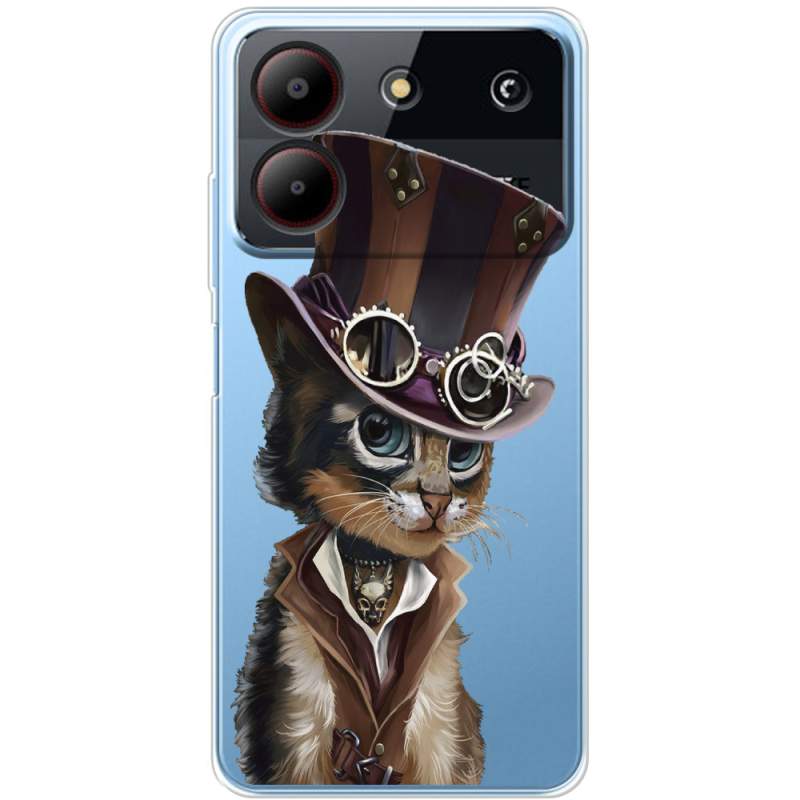 Прозрачный чехол BoxFace ZTE Blade A54 Steampunk Cat