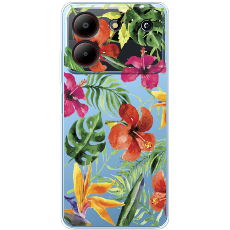 Прозрачный чехол BoxFace ZTE Blade A54 Tropical Flowers