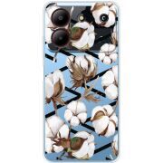 Прозрачный чехол BoxFace ZTE Blade A54 Cotton flowers