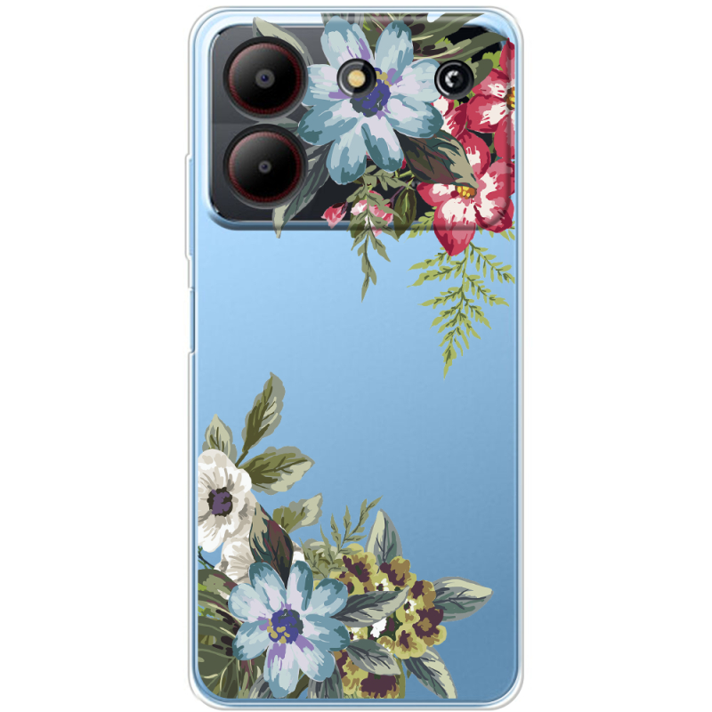 Прозрачный чехол BoxFace ZTE Blade A54 Floral