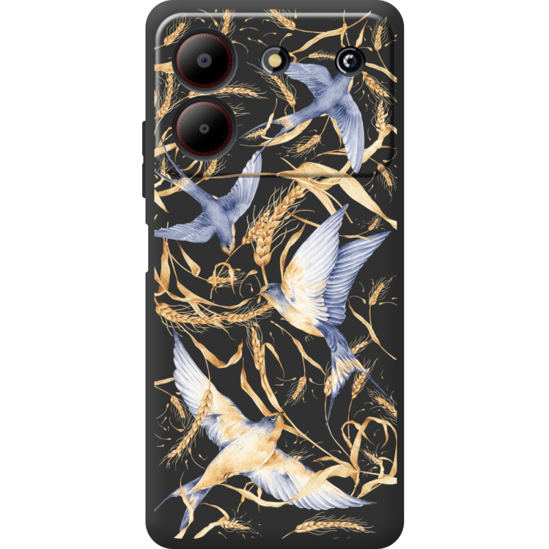 Черный чехол BoxFace ZTE Blade A54 Ластівки