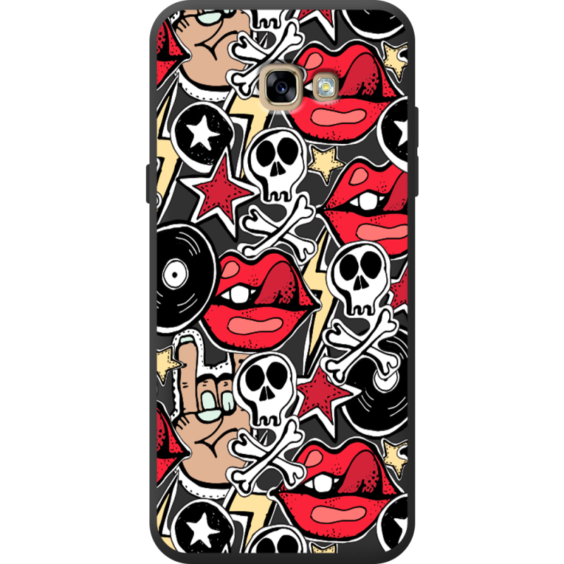 Черный чехол Uprint Samsung A720 Galaxy A7 2017 Rock Graffiti