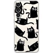 Прозрачный чехол BoxFace Samsung Galaxy S24 Plus с 3D-глазками Black Kitty