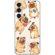 Прозрачный чехол BoxFace Samsung Galaxy S24 Plus с 3D-глазками Pug