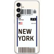 Прозрачный чехол BoxFace Samsung Galaxy S24 Plus Ticket New York