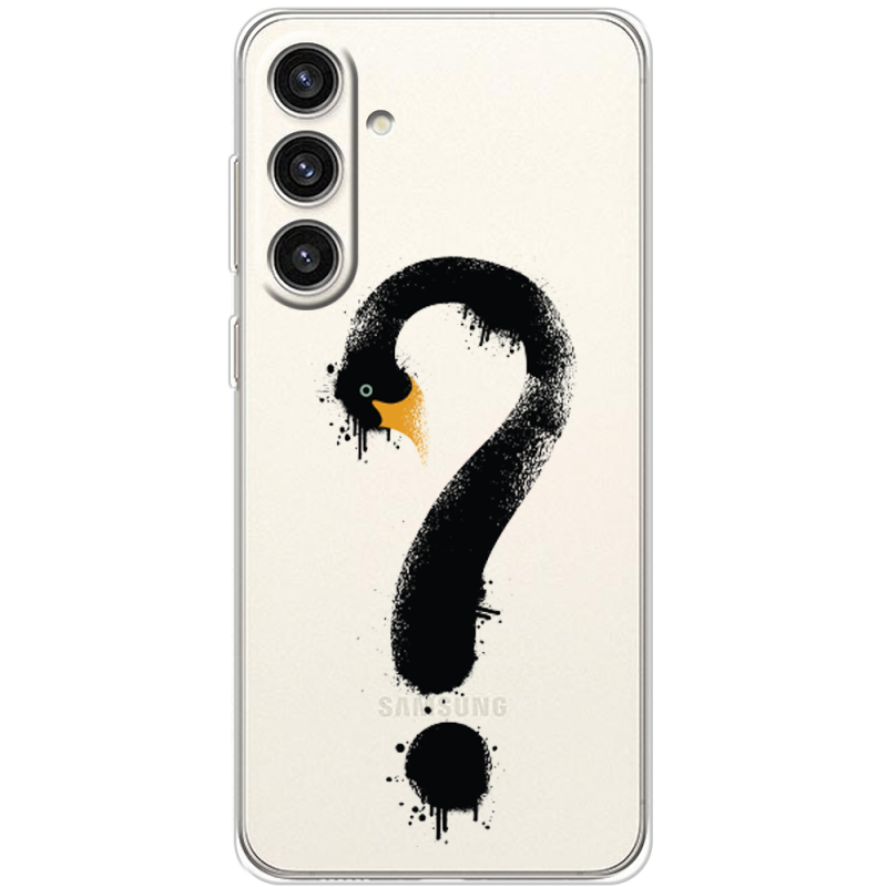 Прозрачный чехол BoxFace Samsung Galaxy S24 Plus Swan question