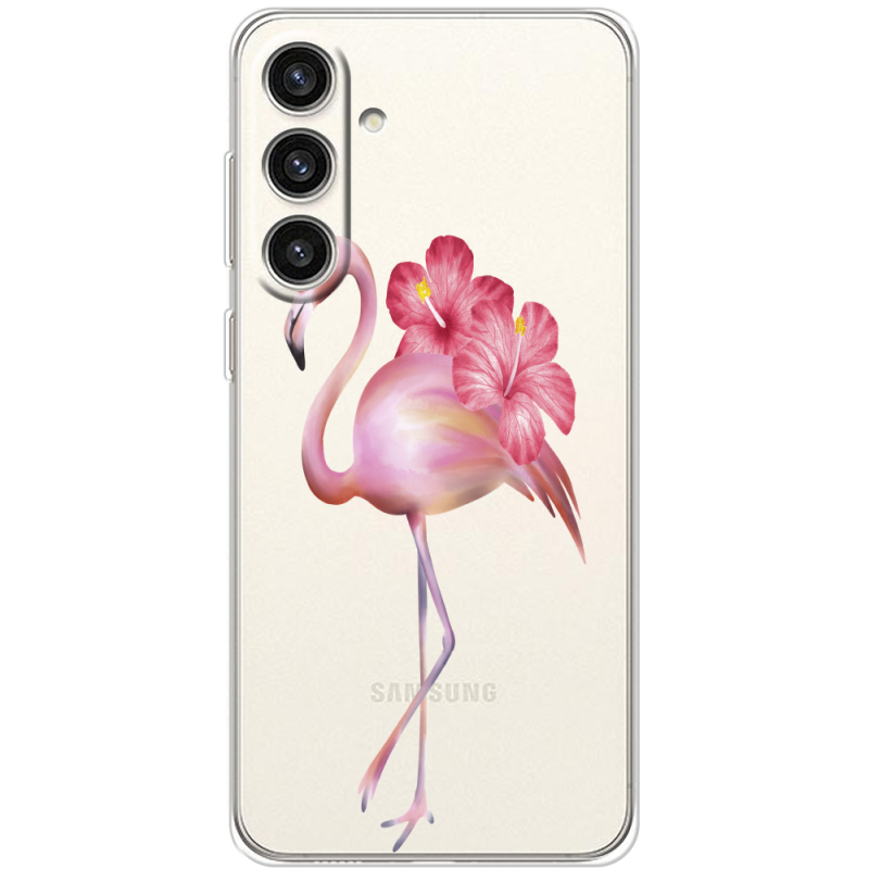 Прозрачный чехол BoxFace Samsung Galaxy S24 Plus Floral Flamingo