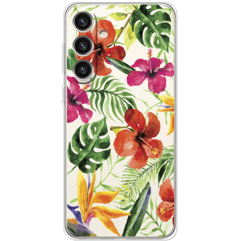 Прозрачный чехол BoxFace Samsung Galaxy S24 Plus Tropical Flowers