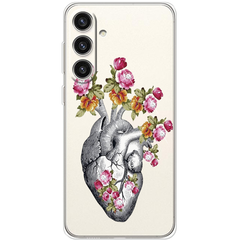 Чехол со стразами Samsung Galaxy S24 Plus Heart