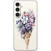 Чехол со стразами Samsung Galaxy S24 Plus Ice Cream Flowers