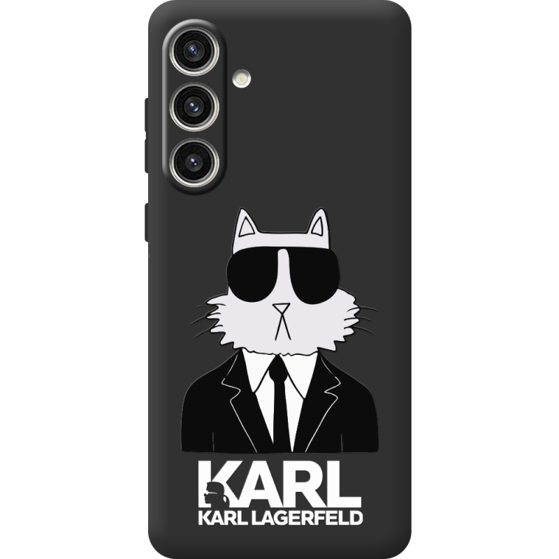 Черный чехол BoxFace Samsung Galaxy S24 Plus Cat in Black