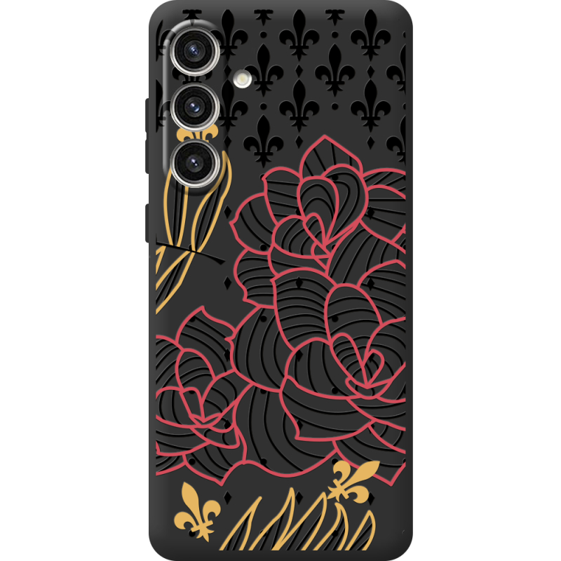 Черный чехол BoxFace Samsung Galaxy S24 Plus FranceFlowers