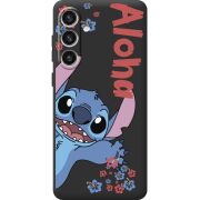 Черный чехол BoxFace Samsung Galaxy S24 Plus Гавайський друг Stich