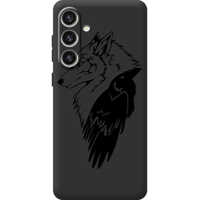 Черный чехол BoxFace Samsung Galaxy S24 Plus Wolf and Raven