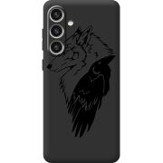 Черный чехол BoxFace Samsung Galaxy S24 Plus Wolf and Raven