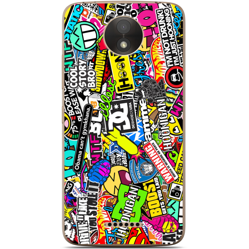 Чехол Uprint Motorola Moto C Plus XT1723 Multicolored Inscriptions