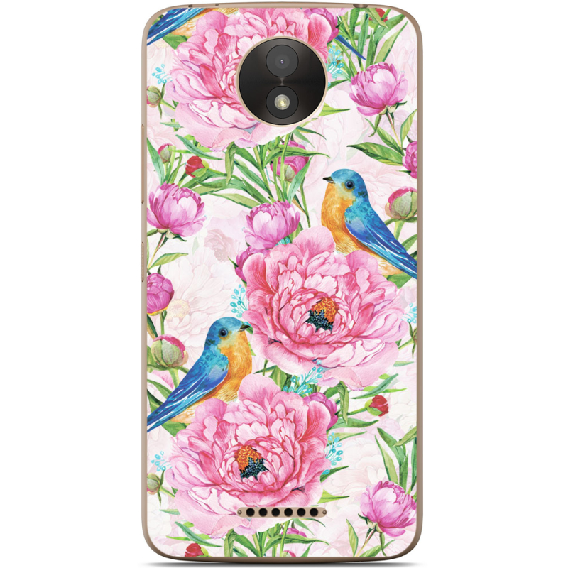 Чехол Uprint Motorola Moto C Plus XT1723 Birds and Flowers