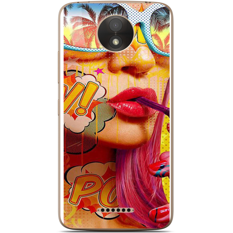 Чехол Uprint Motorola Moto C Plus XT1723 Yellow Girl Pop Art