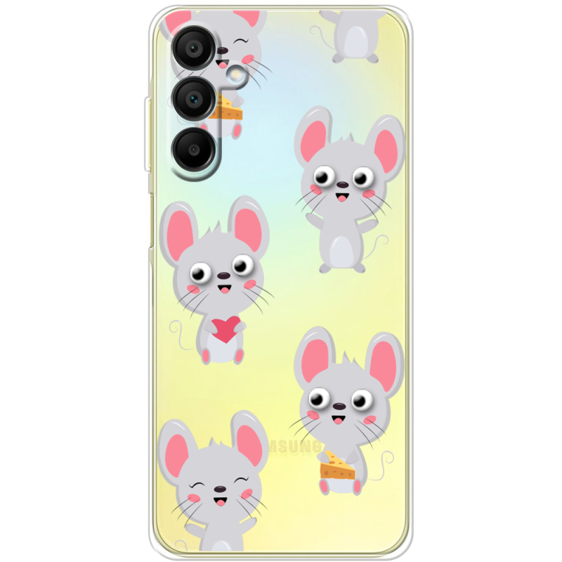 Прозрачный чехол BoxFace Samsung Galaxy A15 (A155) с 3D-глазками Mouse