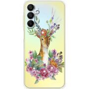 Чехол со стразами Samsung Galaxy A15 (A155) Deer with flowers