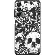 Черный чехол BoxFace Samsung Galaxy A15 (A155) Skull and Roses