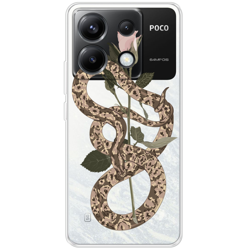 Прозрачный чехол BoxFace Xiaomi Poco X6 5G Glamor Snake