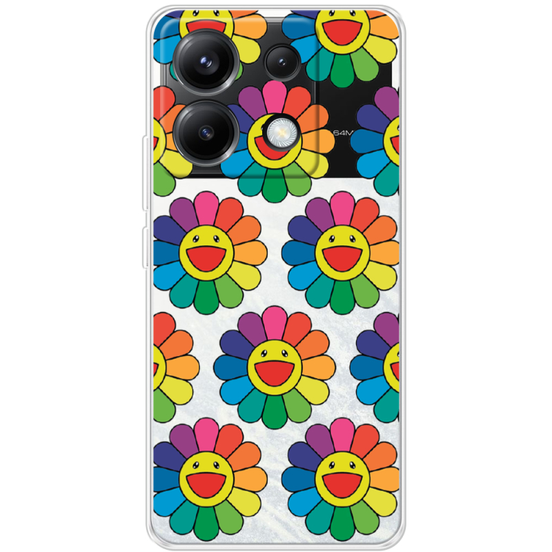 Прозрачный чехол BoxFace Xiaomi Poco X6 5G Hippie Flowers