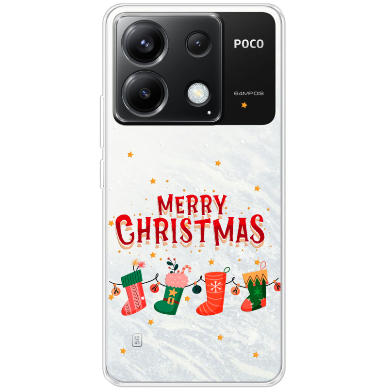 Прозрачный чехол BoxFace Xiaomi Poco X6 5G Merry Christmas
