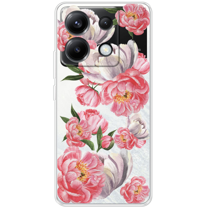 Прозрачный чехол BoxFace Xiaomi Poco X6 5G Peony Watercolor Style