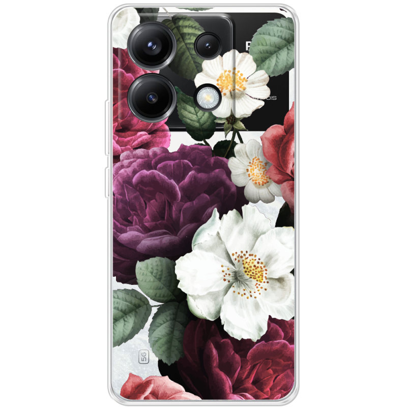 Прозрачный чехол BoxFace Xiaomi Poco X6 5G Floral Dark Dreams