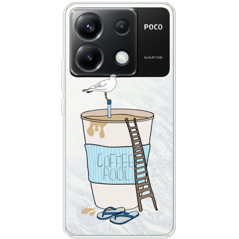 Прозрачный чехол BoxFace Xiaomi Poco X6 5G Segull in Cofee Pool