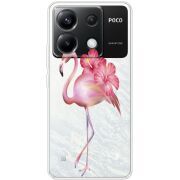 Прозрачный чехол BoxFace Xiaomi Poco X6 5G Floral Flamingo