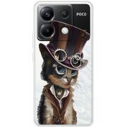 Прозрачный чехол BoxFace Xiaomi Poco X6 5G Steampunk Cat