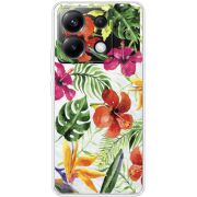 Прозрачный чехол BoxFace Xiaomi Poco X6 5G Tropical Flowers
