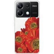 Прозрачный чехол BoxFace Xiaomi Poco X6 5G Red Poppies