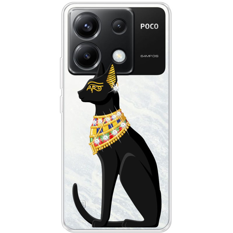 Чехол со стразами Xiaomi Poco X6 5G Egipet Cat