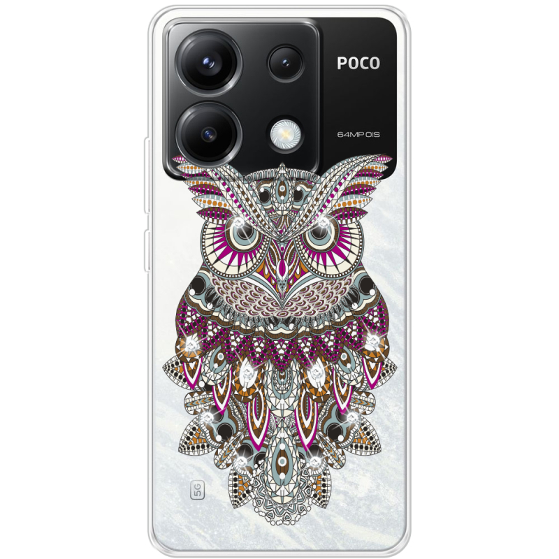 Чехол со стразами Xiaomi Poco X6 5G Owl